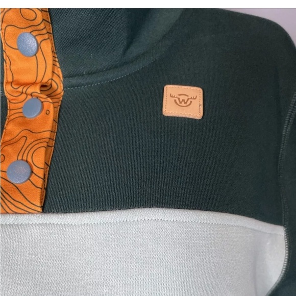 Moosejaw Women's Long Weekend 1/4 Snap Pullover Sweatshirt Green Size XL - Picture 2 of 9